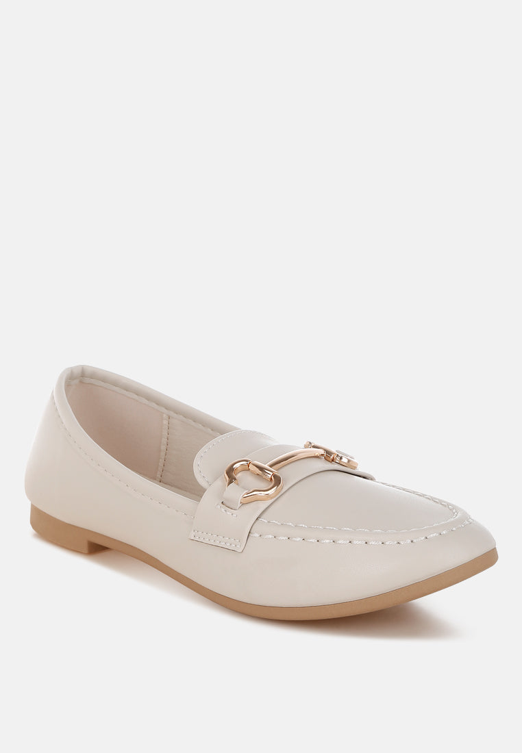 Pingle Horsebit Faux Leather Loafers-2