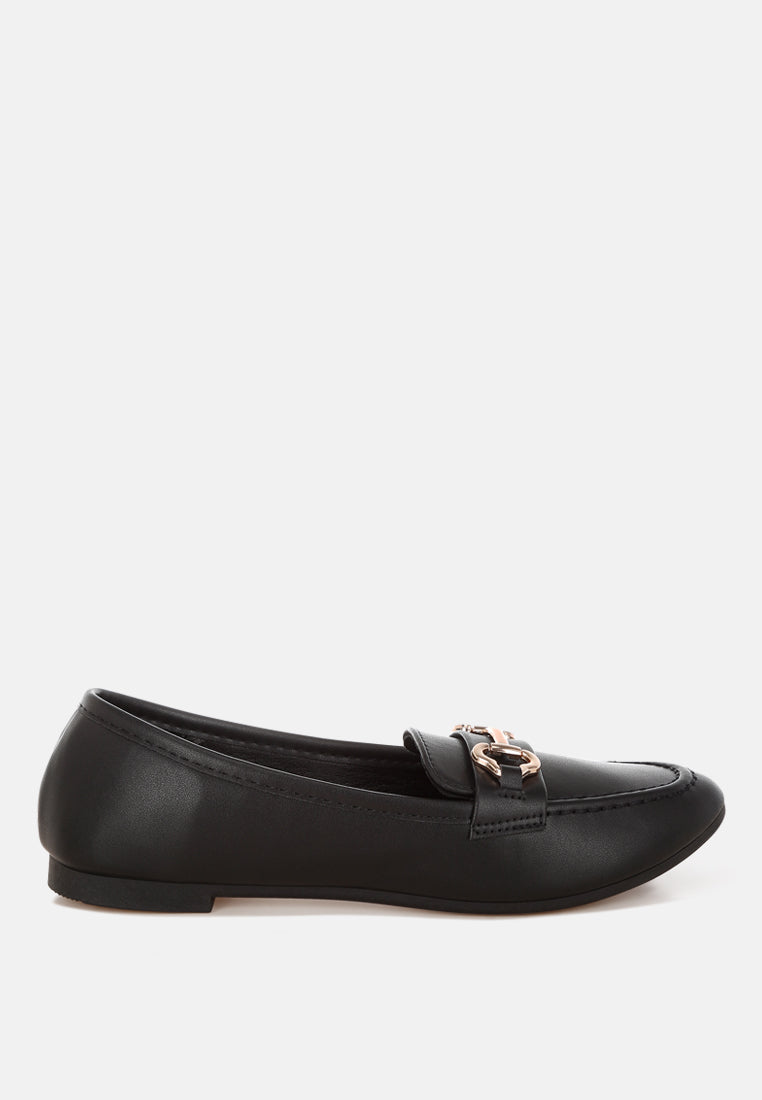 Pingle Horsebit Faux Leather Loafers-6