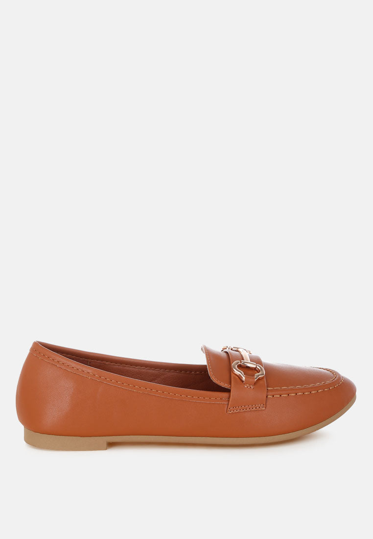 Pingle Horsebit Faux Leather Loafers-5