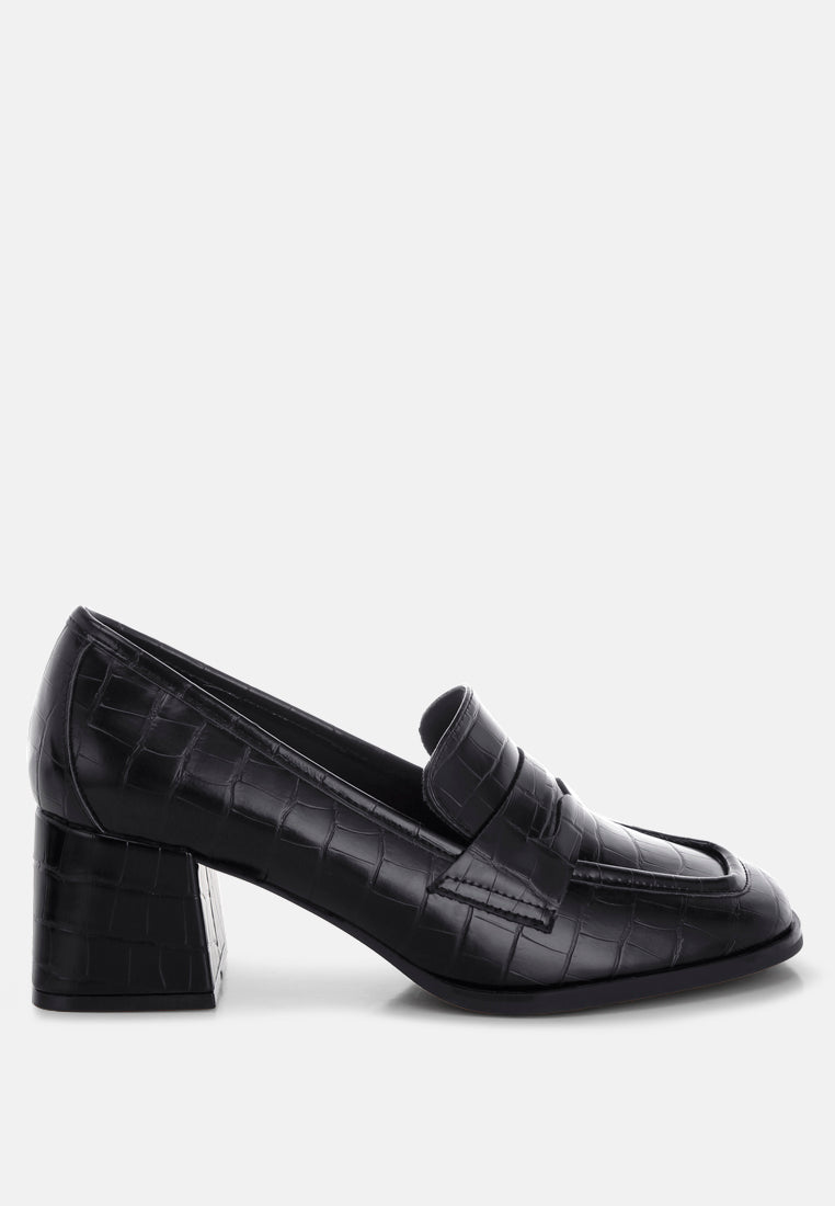 Pitaka Block Heel Penny Strap Loafers-0