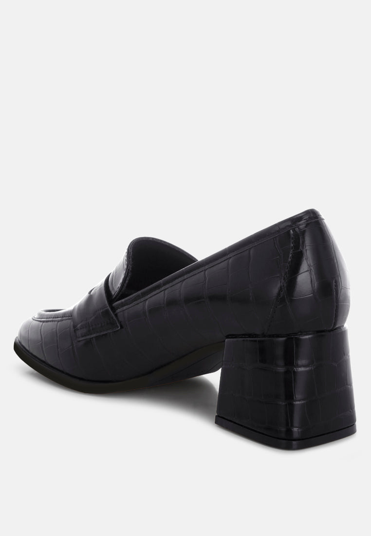Pitaka Block Heel Penny Strap Loafers-3