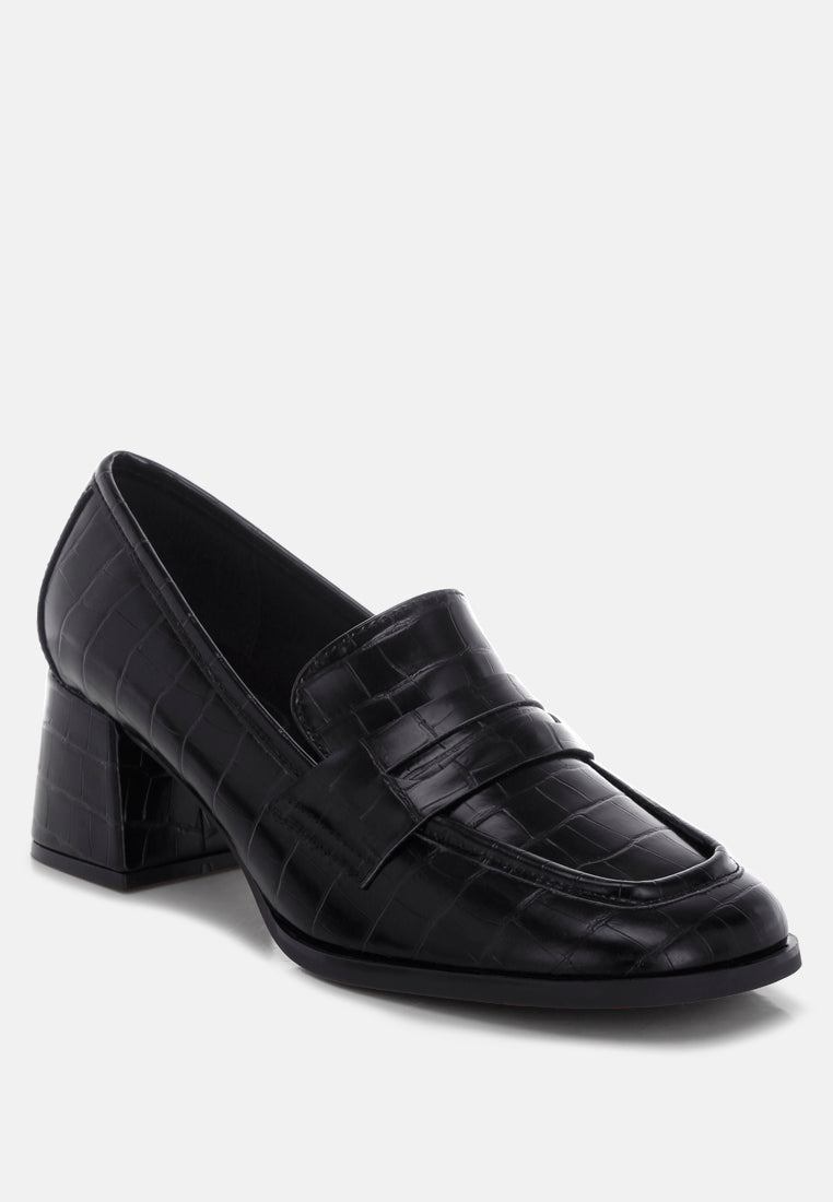 Pitaka Block Heel Penny Strap Loafers-2