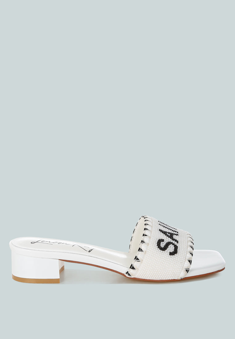Poshta Saint Tropez Beaded Slip-On Heels-5