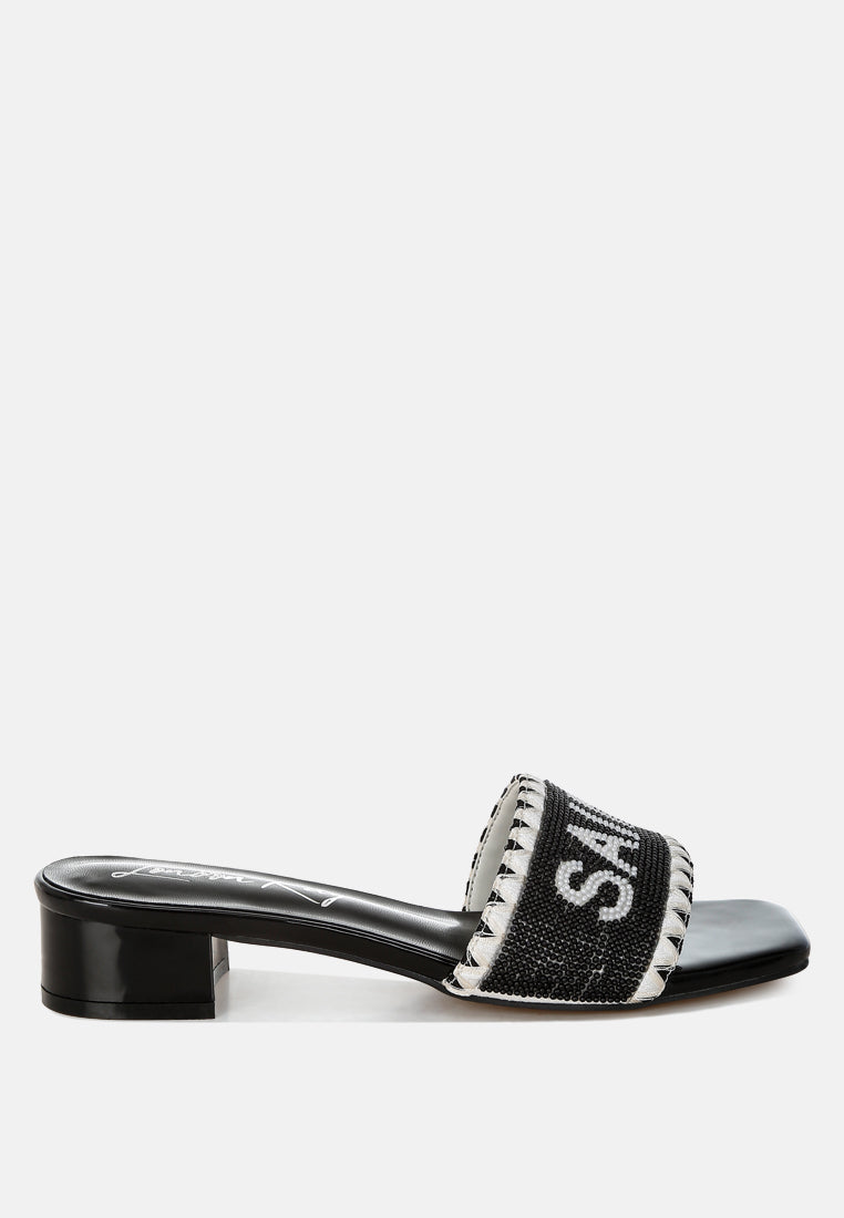 Poshta Saint Tropez Beaded Slip-On Heels-6