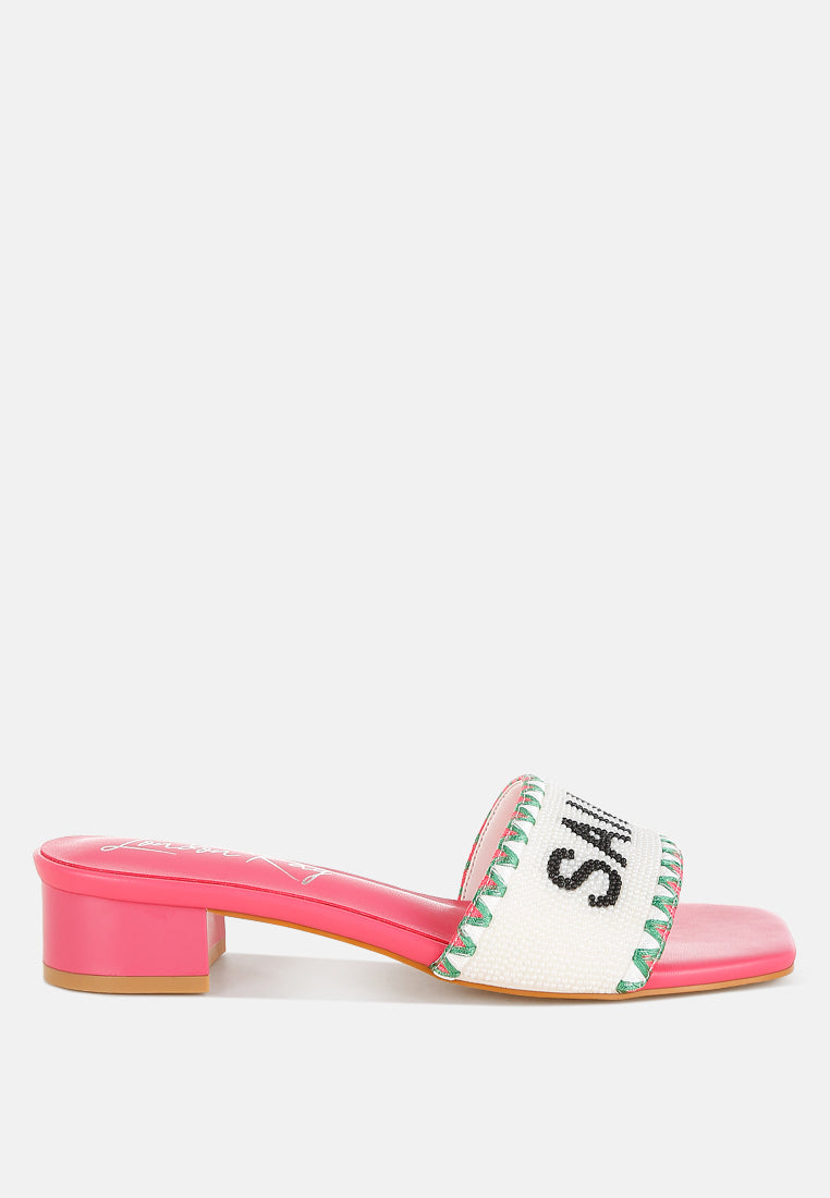 Poshta Saint Tropez Beaded Slip-On Heels-0