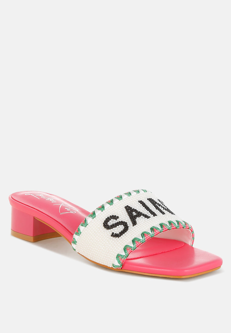 Poshta Saint Tropez Beaded Slip-On Heels-2