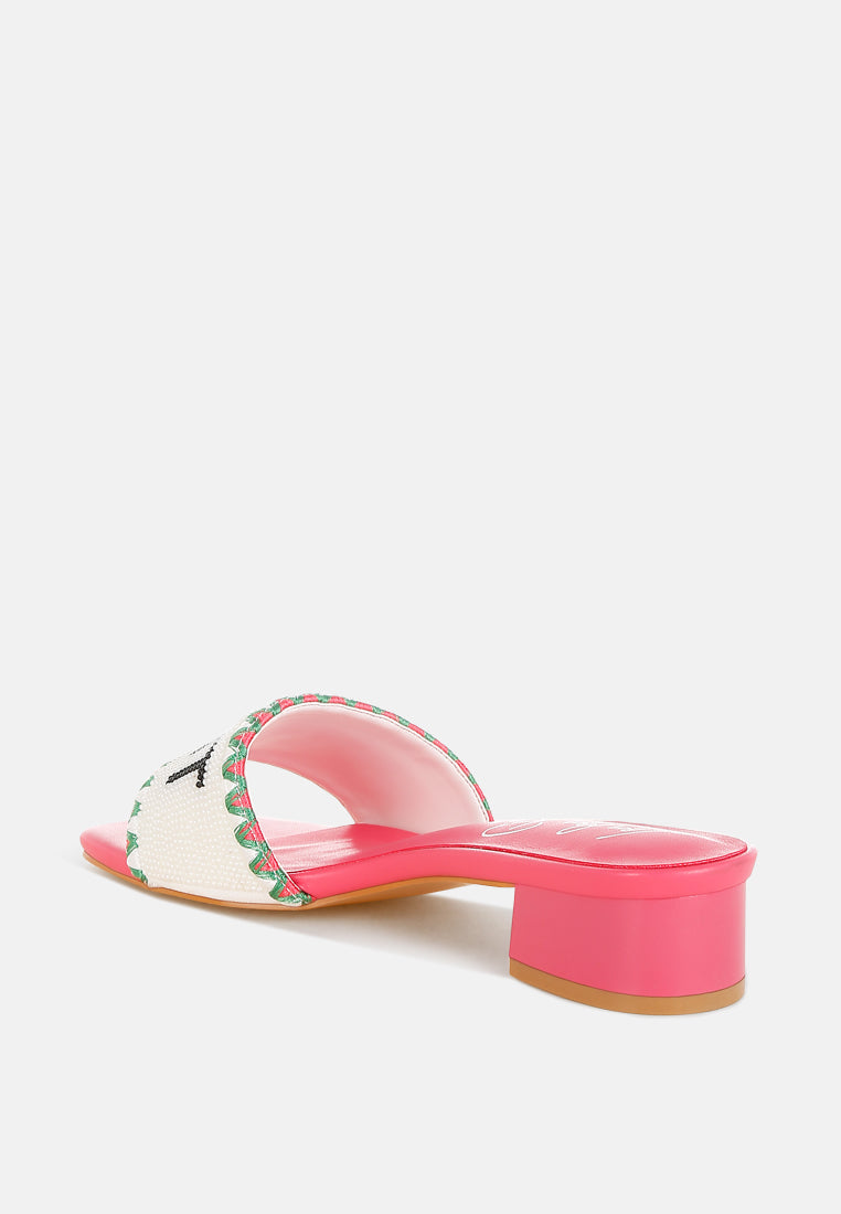 Poshta Saint Tropez Beaded Slip-On Heels-3