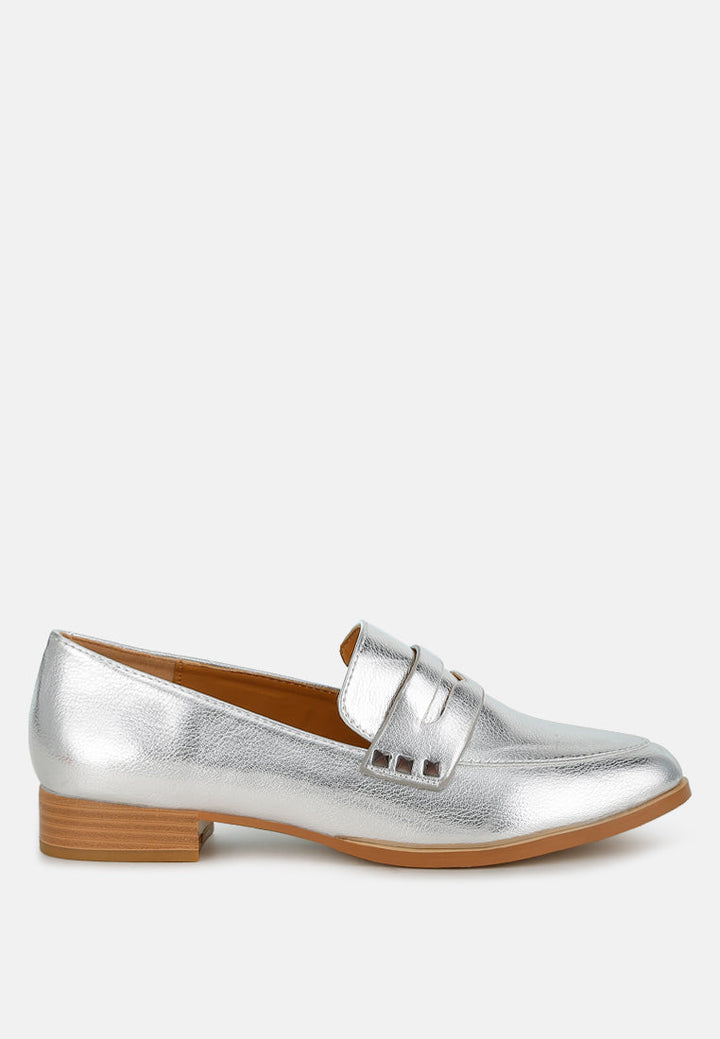 Potania Penny Strap Metallic Loafers-0