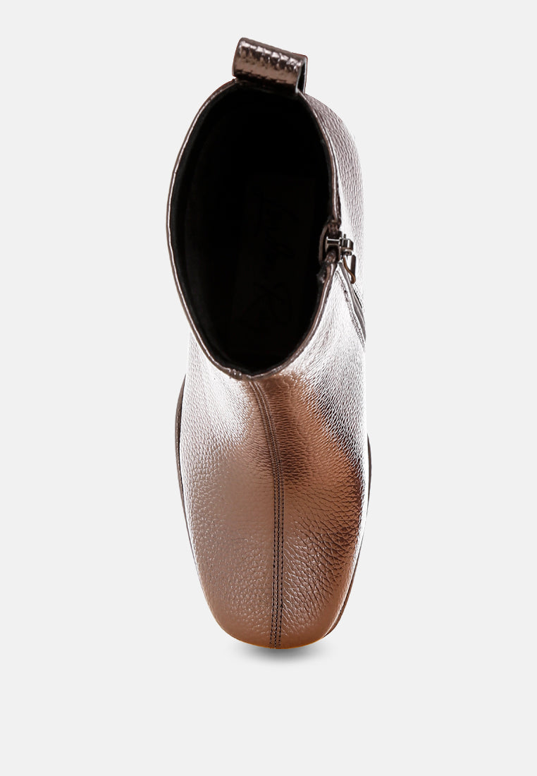 Poulin Metallic Faux Leather Chelsea Boots-4