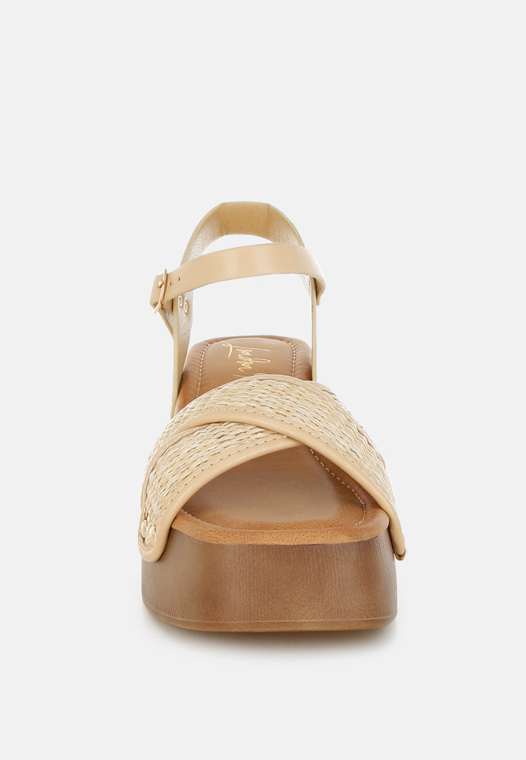 Qasa Studded Raffia Clog Sandals-3
