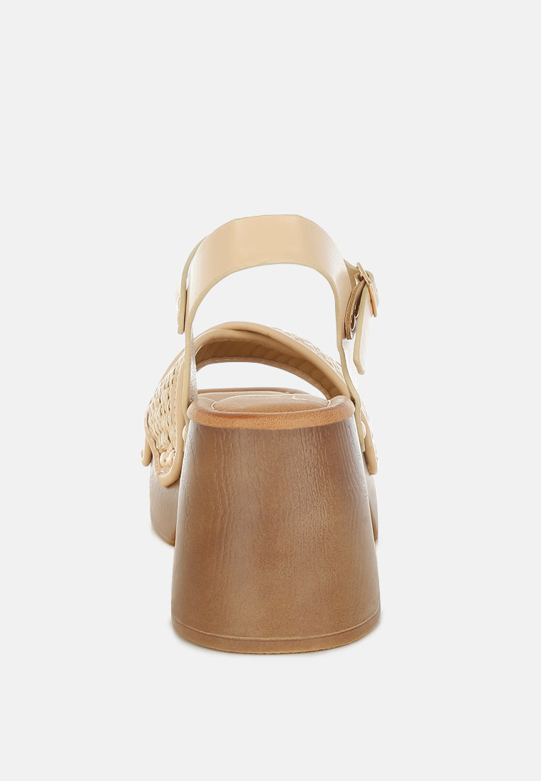 Qasa Studded Raffia Clog Sandals-4