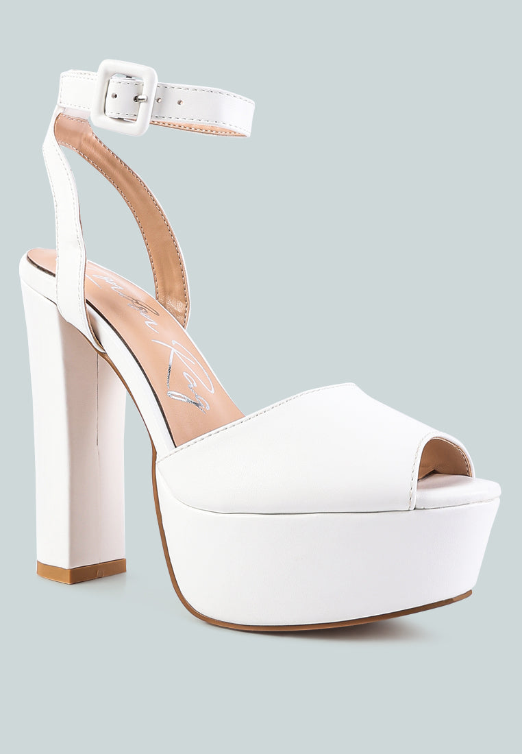 Rager Peep-Toe High Platform Block Sandals-1