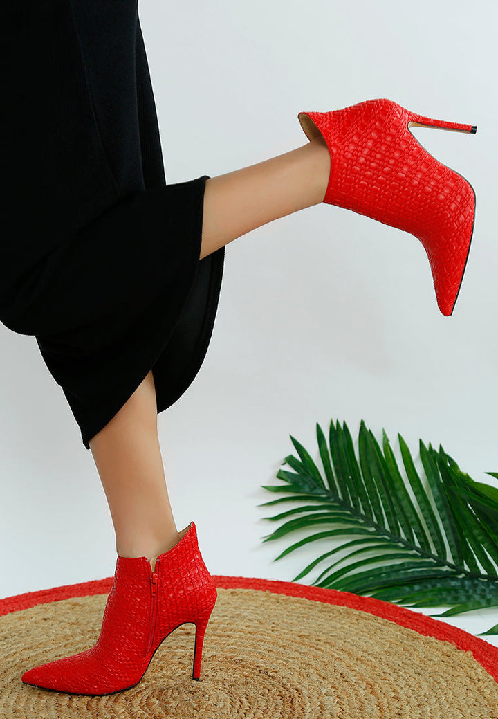 Lolita Woven Texture Stiletto Boot-1