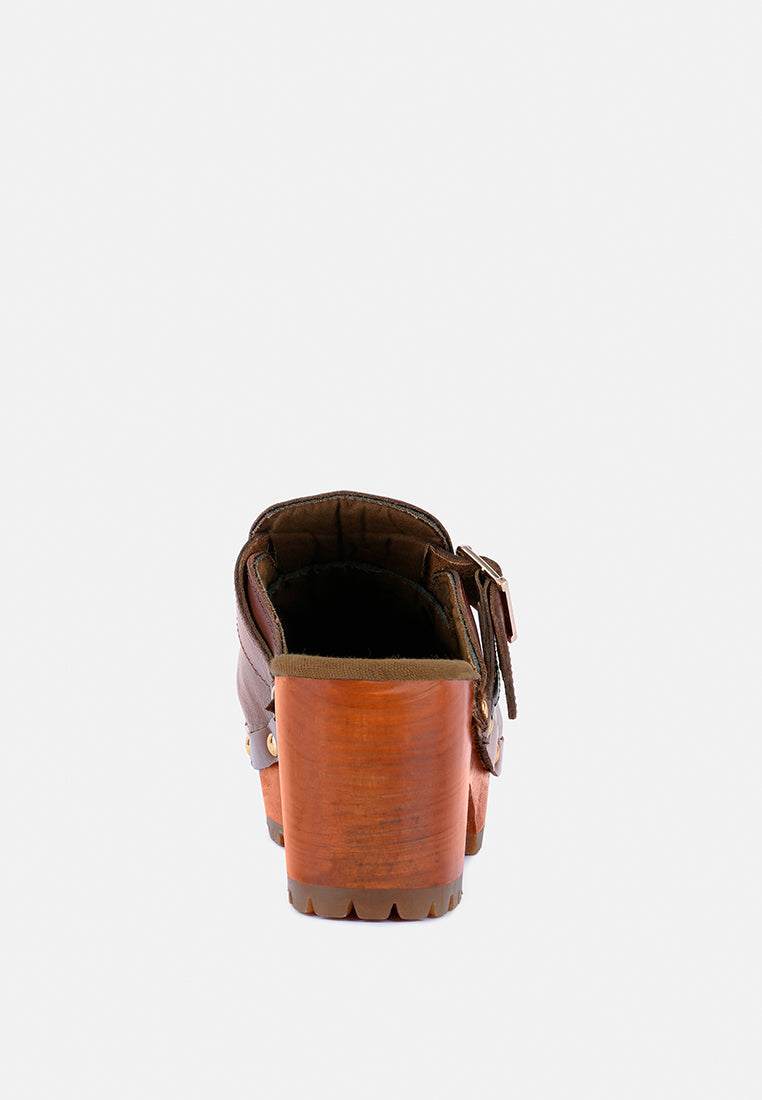 Choctav Handcrafted Leather Clogs-3