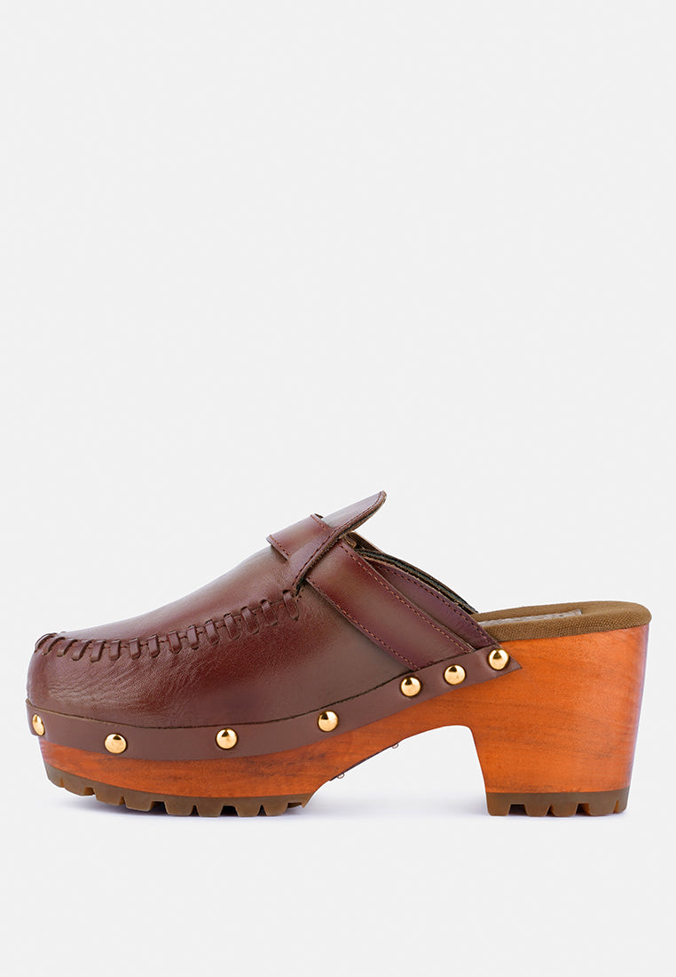 Choctav Handcrafted Leather Clogs-2