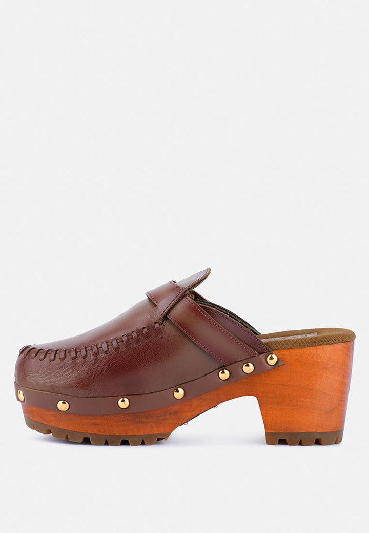Choctav Handcrafted Leather Clogs-2