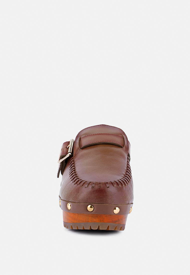 Choctav Handcrafted Leather Clogs-1