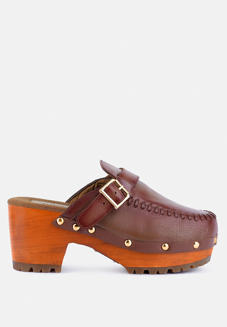 Choctav Handcrafted Leather Clogs-5
