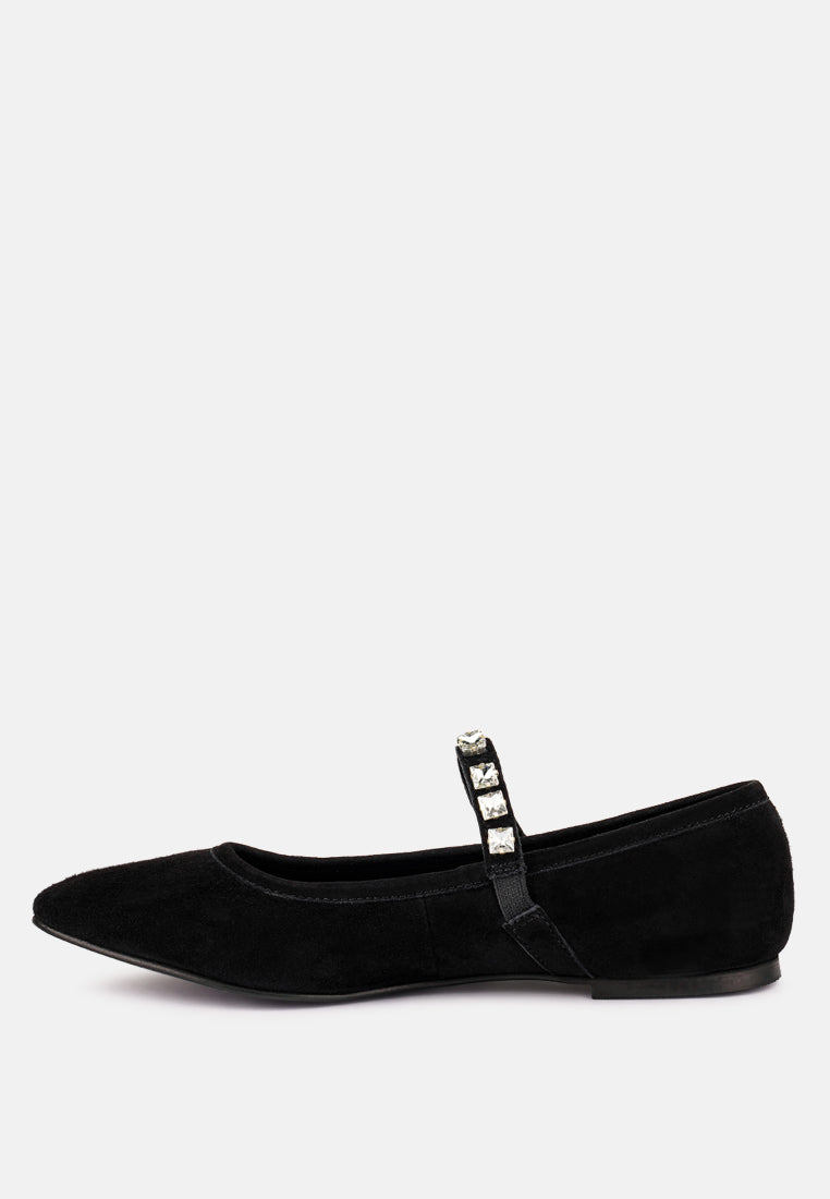 Assisi Fine Suede Maryjane Ballet Flats-2