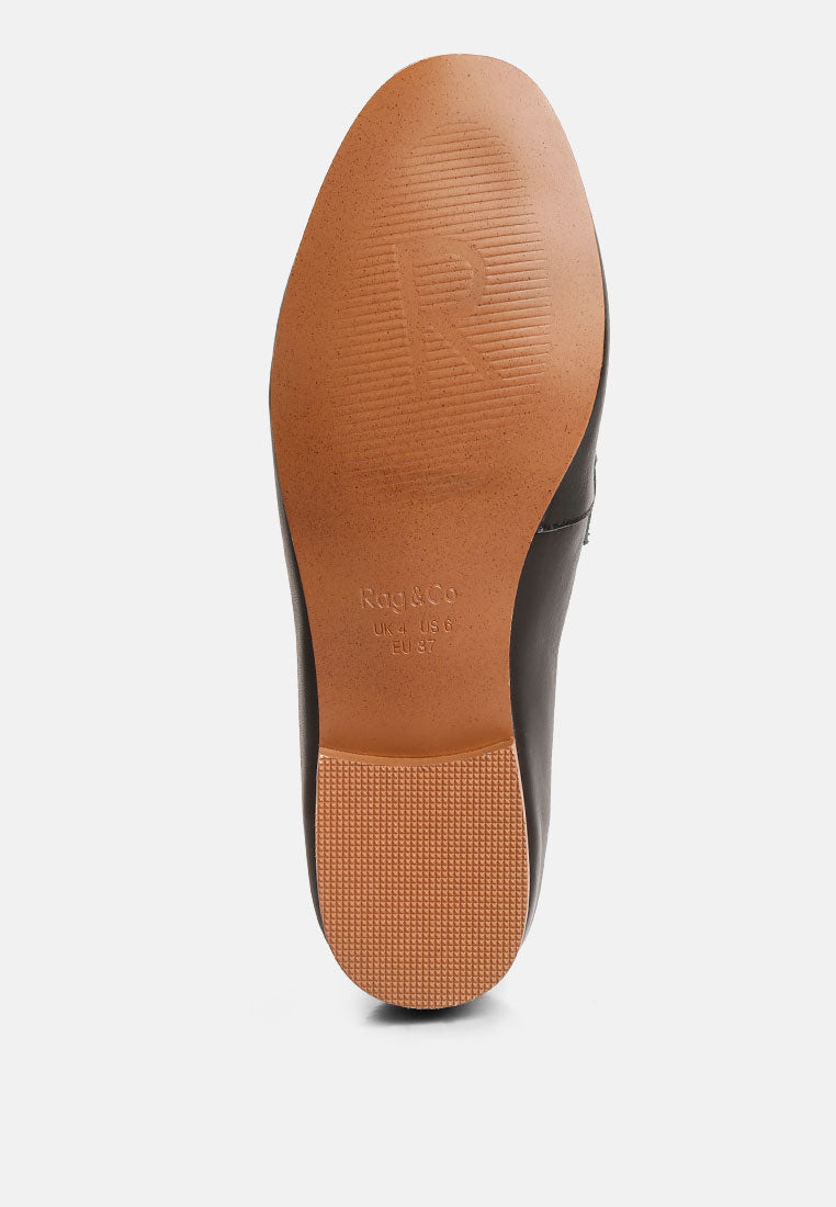 Merva Chunky Chain Leather Loafers-4