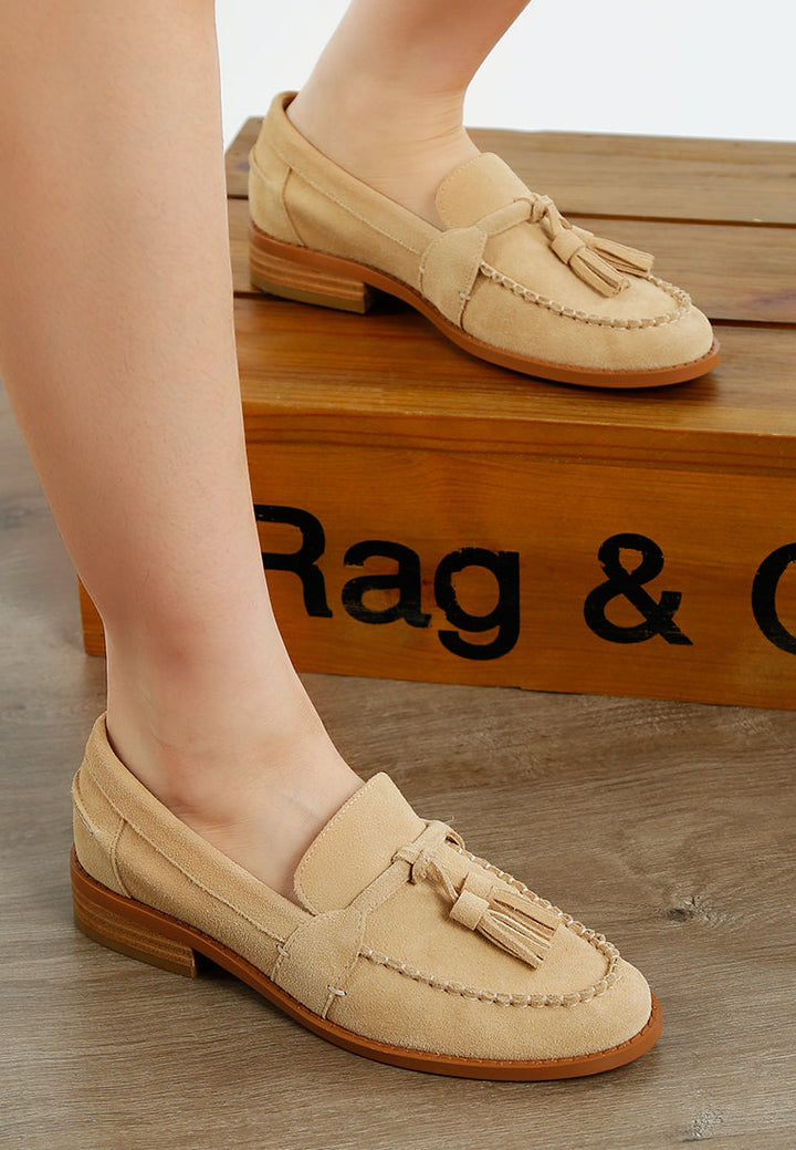 Rhone Tassels Detail Genuine Suede Loafers-4