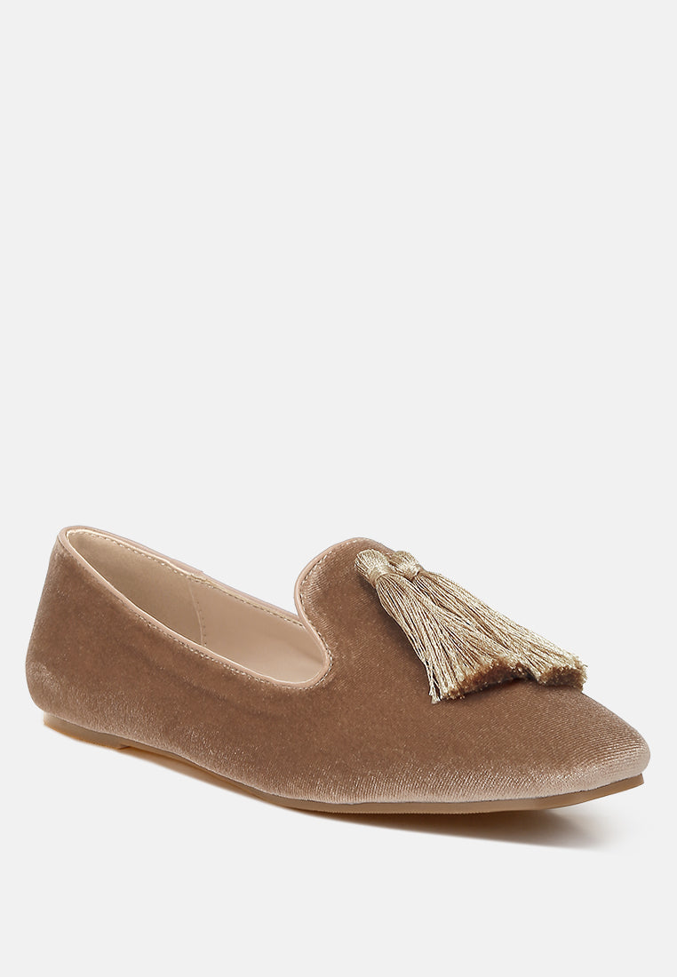 Tromso Iconic Tassel Detail Velvet Loafers-1