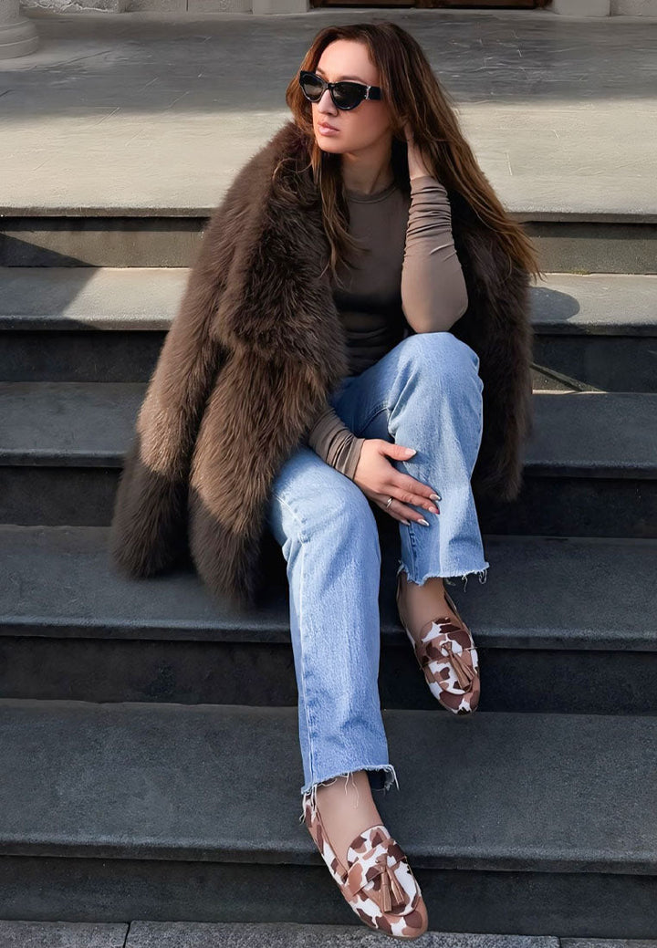 Moraug Faux Suede Tassels Loafers-1