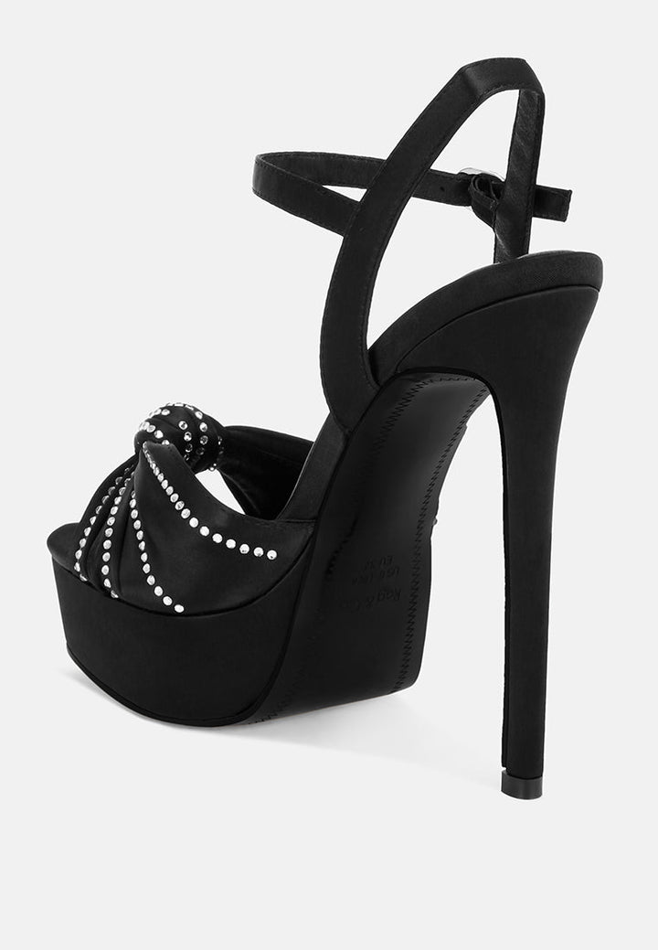 Margala Knotted Rhinestone Embellished Sandals-2