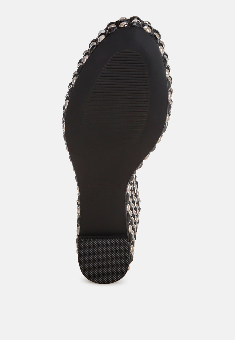 Moondot Embellished Wedge Heel Sandals-4