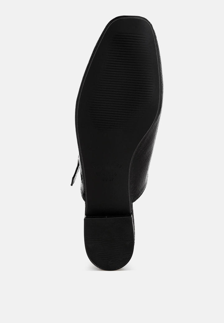 Dublish Square Toe Buckled Flats-4