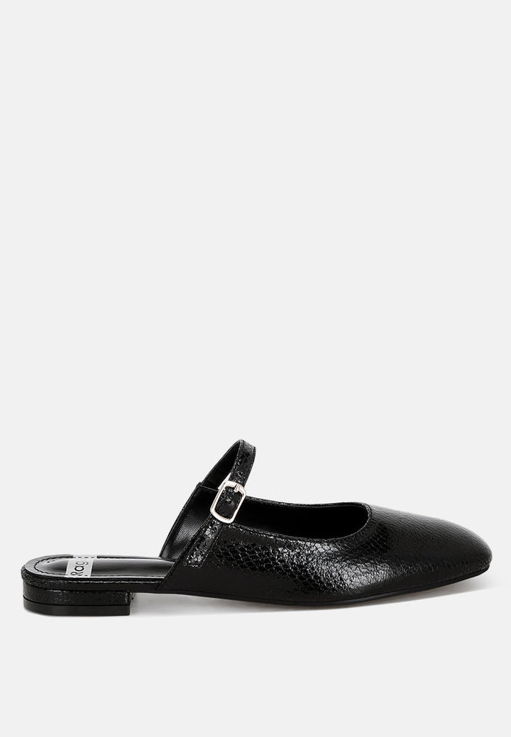 Dublish Square Toe Buckled Flats-0