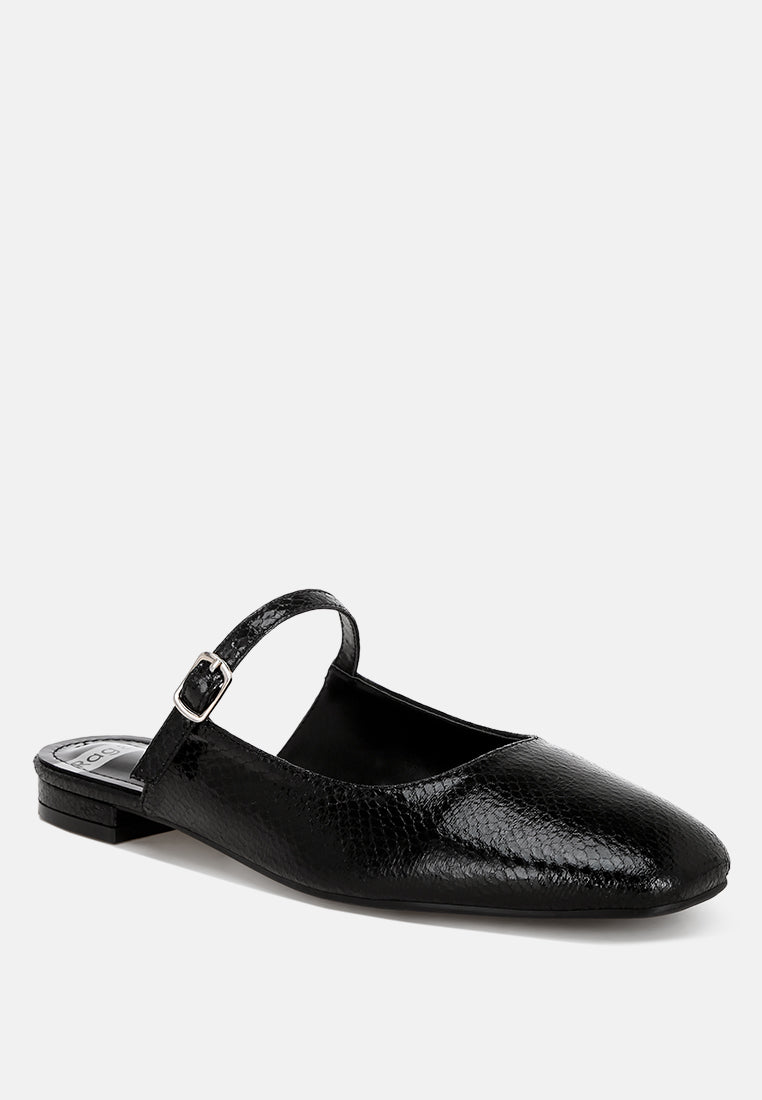 Dublish Square Toe Buckled Flats-1