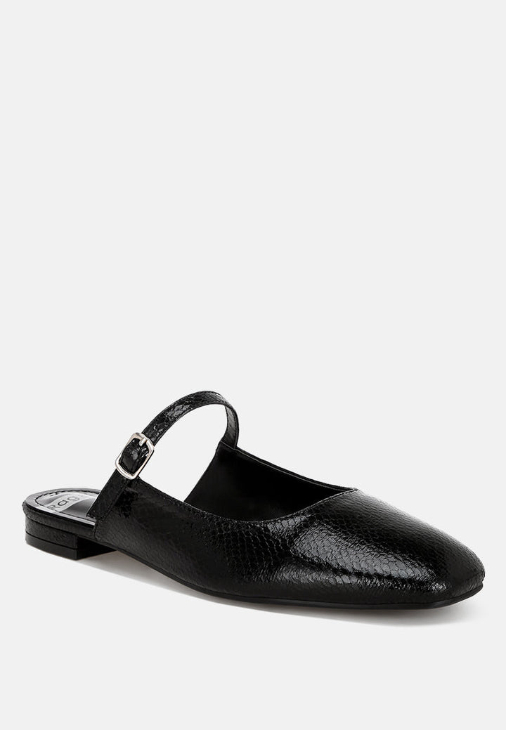 Dublish Square Toe Buckled Flats-1