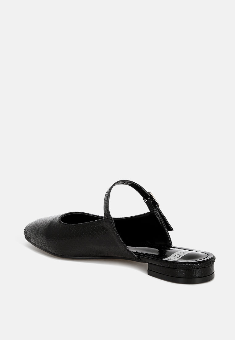 Dublish Square Toe Buckled Flats-2