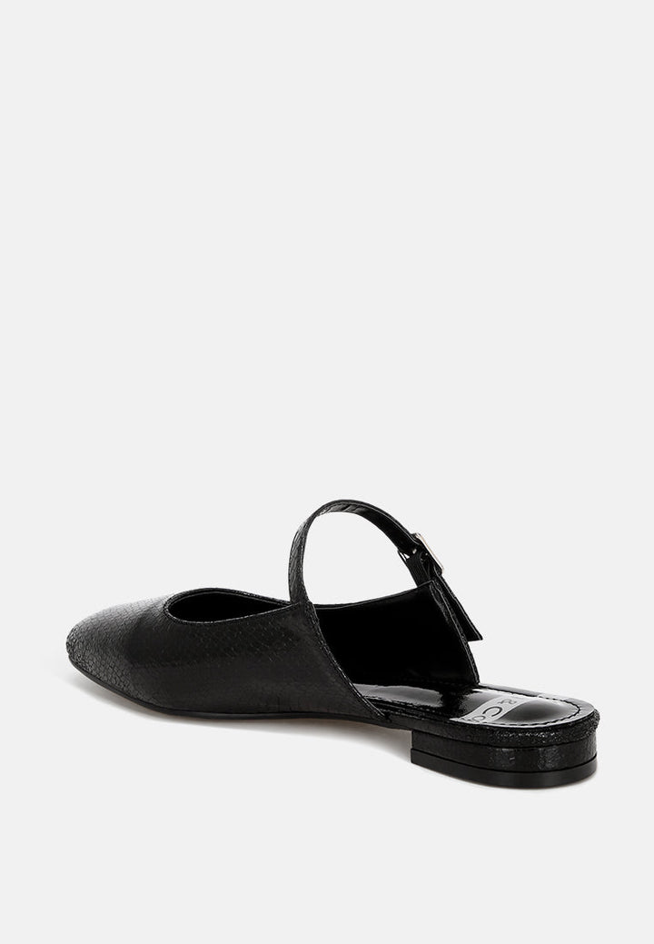 Dublish Square Toe Buckled Flats-2