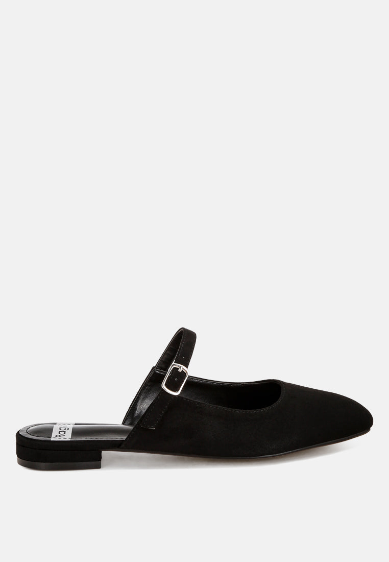 Dublish Square Toe Buckled Flats-6