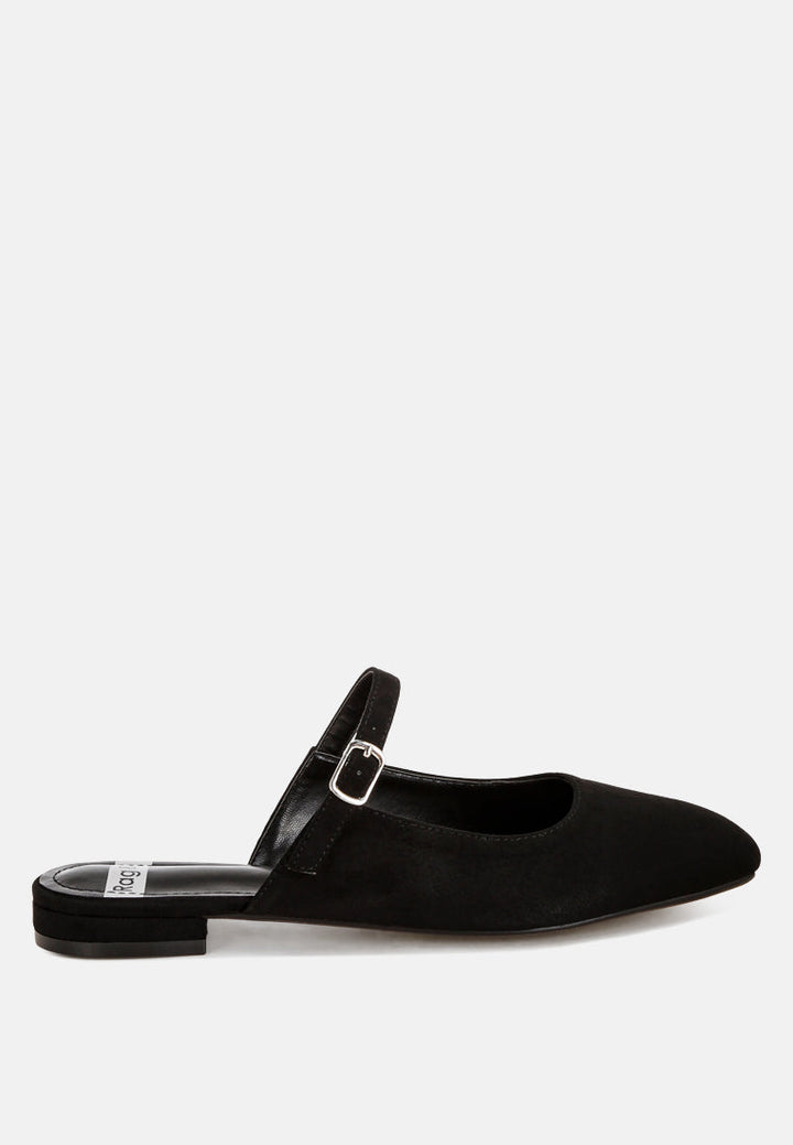 Dublish Square Toe Buckled Flats-6
