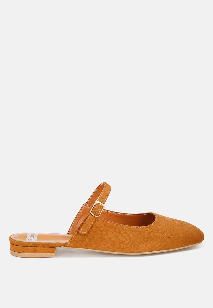 Dublish Square Toe Buckled Flats-7