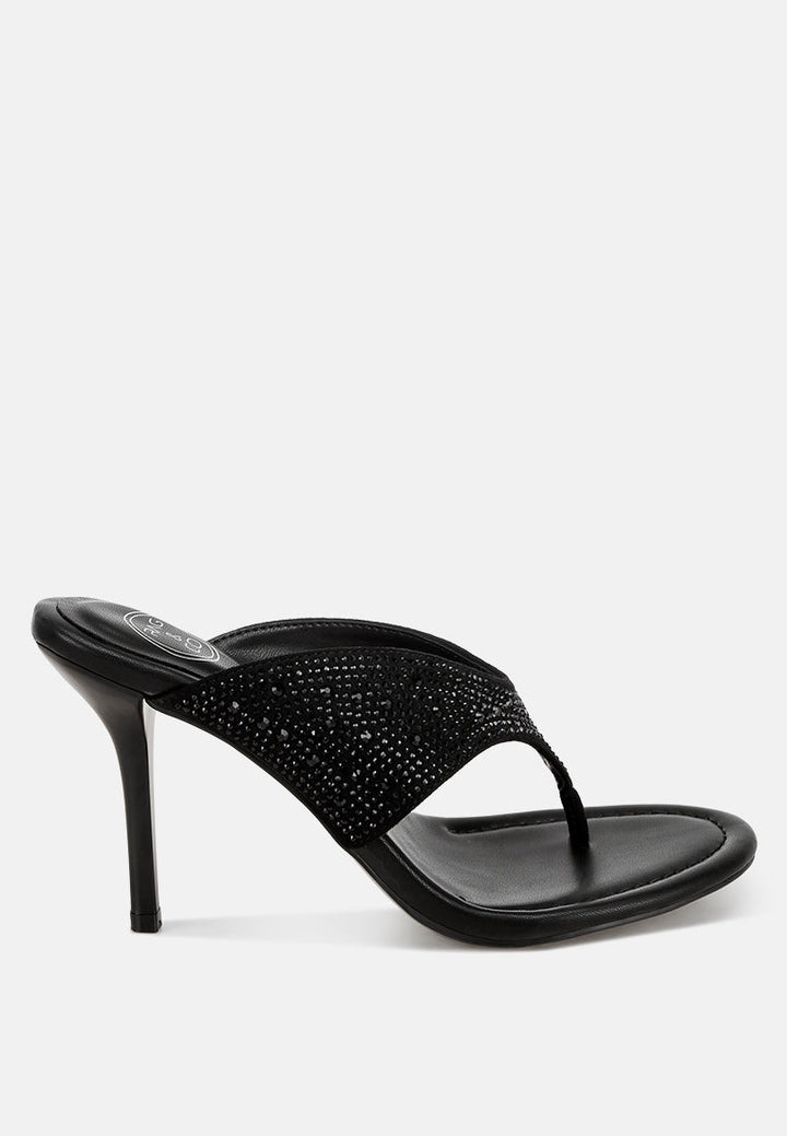 Roseus Rhinestone Accent Stiletto Heels-0
