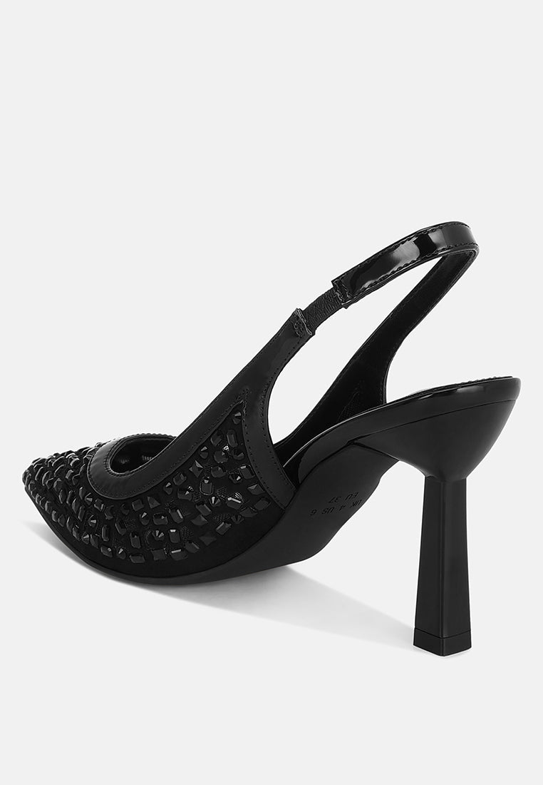 Orvana Diamante Embellished Slingback Sandals-2