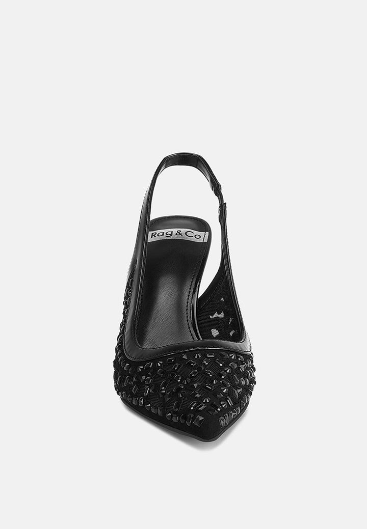 Orvana Diamante Embellished Slingback Sandals-3