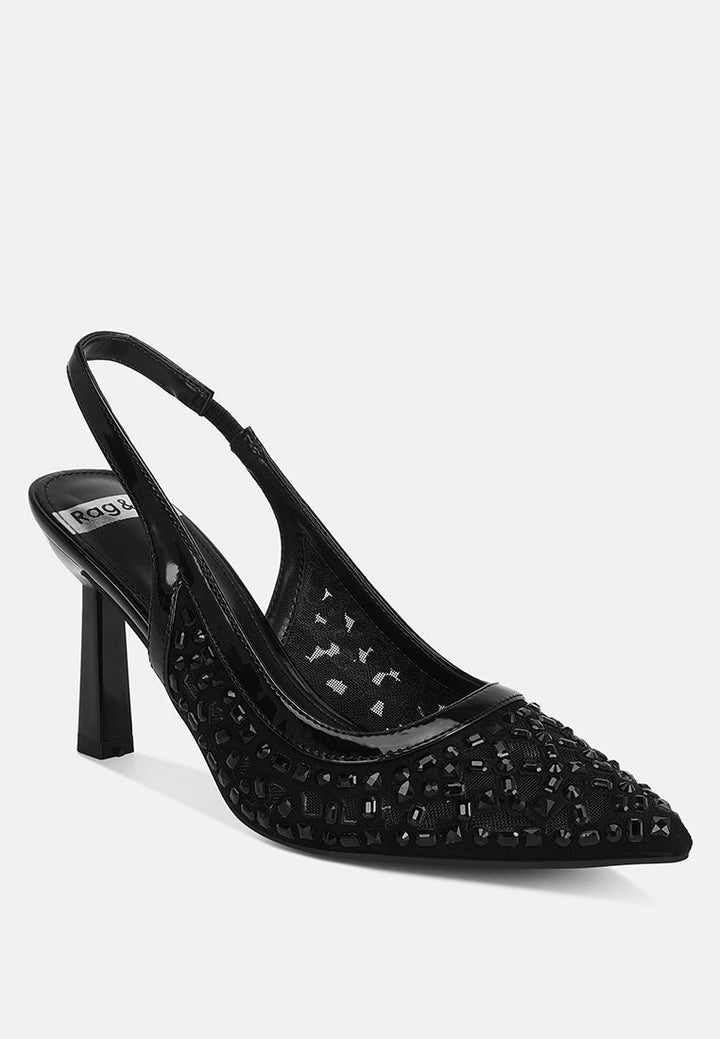 Orvana Diamante Embellished Slingback Sandals-1