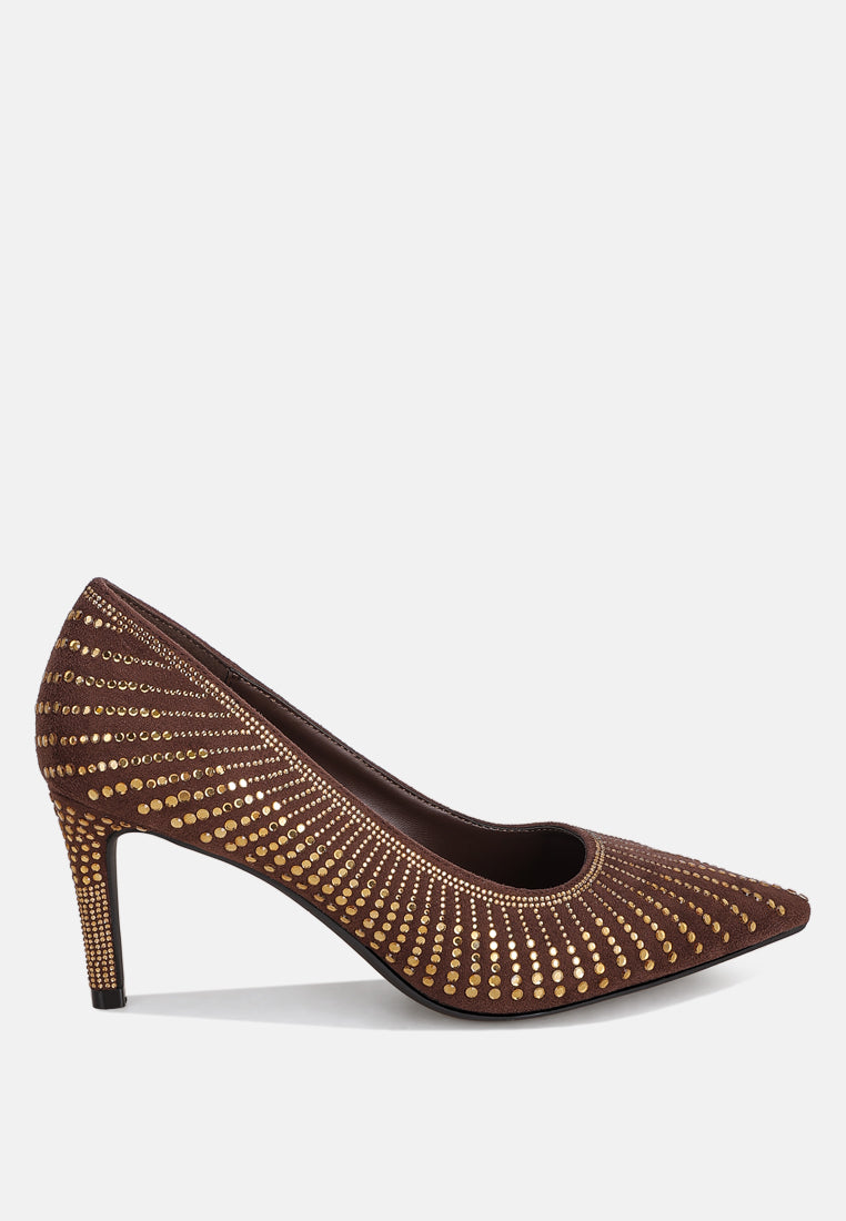 Pitchers Rhinestone Embellished Stiletto Heels-5
