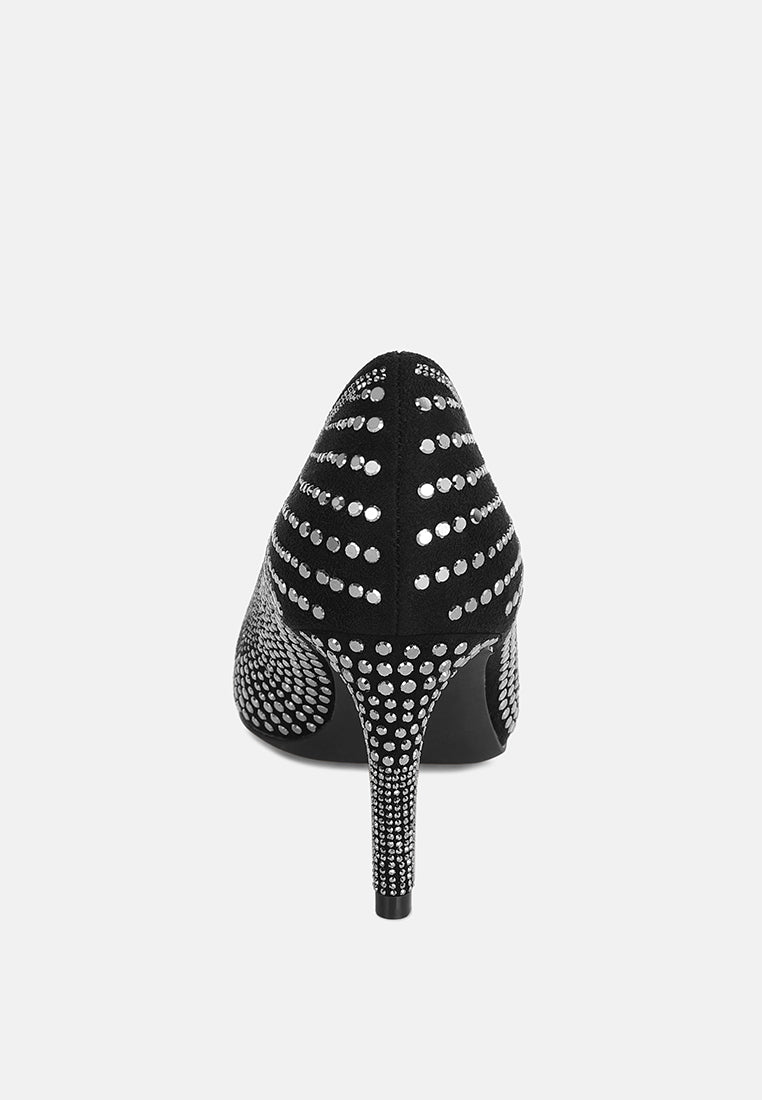 Pitchers Rhinestone Embellished Stiletto Heels-4