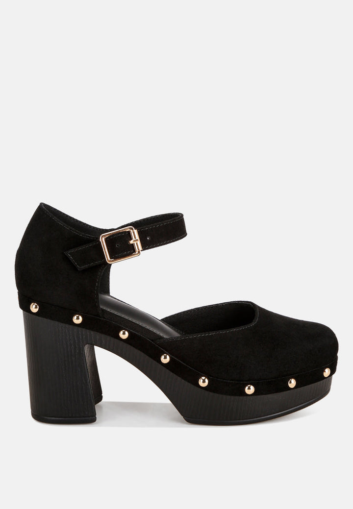 Maison Pin Buckle Ankle Strap Heels-0