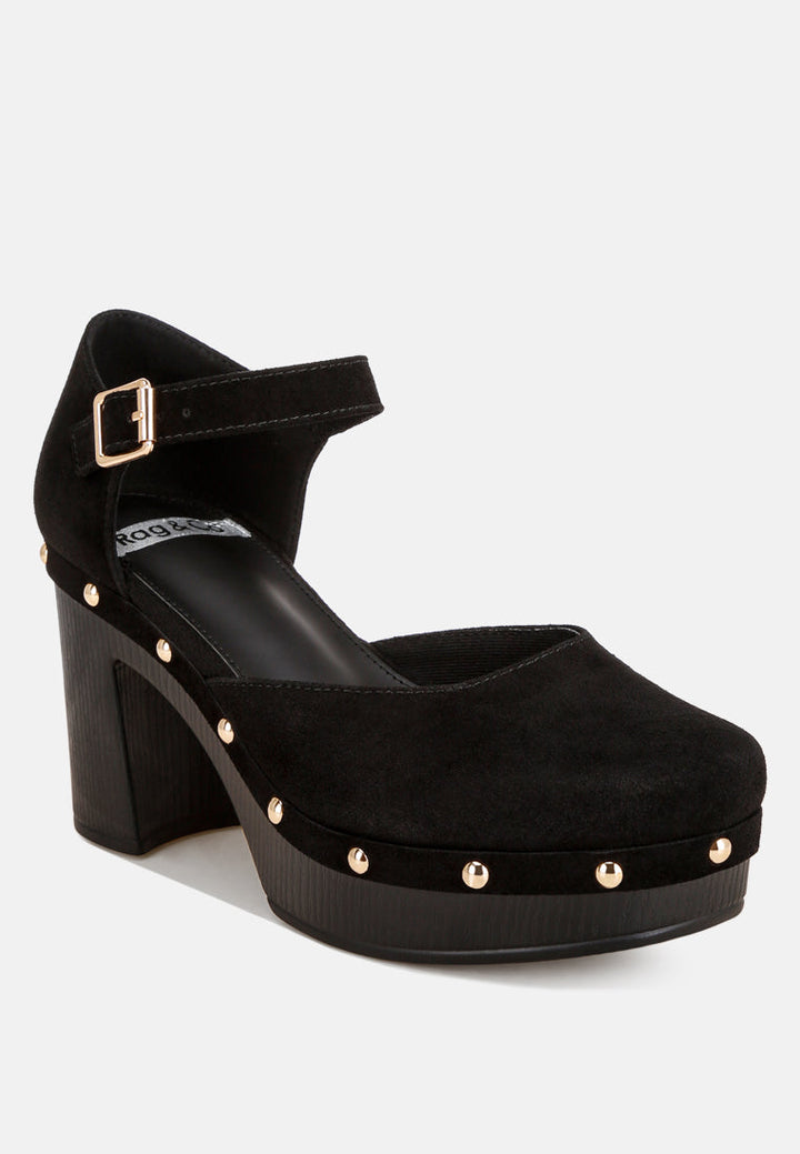 Maison Pin Buckle Ankle Strap Heels-1