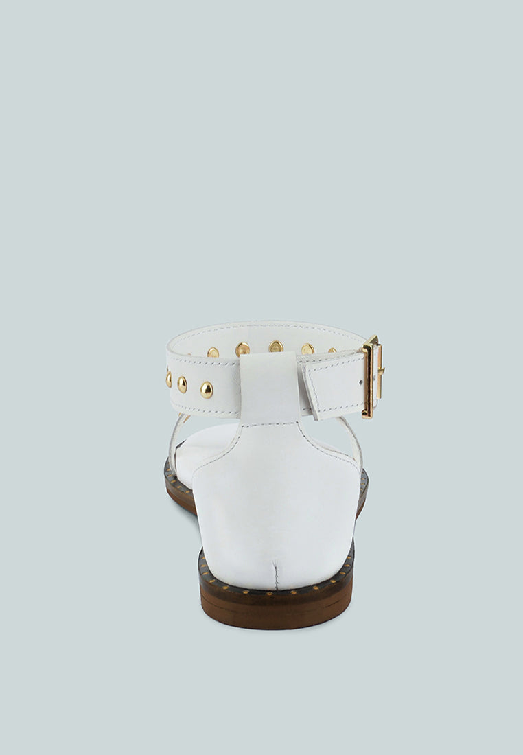 Rosemary Buckle Strap Flat Sandals-3