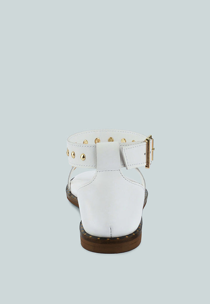 Rosemary Buckle Strap Flat Sandals-3