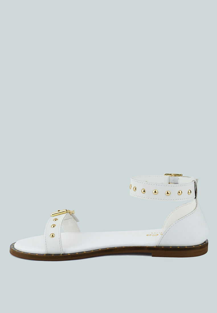 Rosemary Buckle Strap Flat Sandals-2