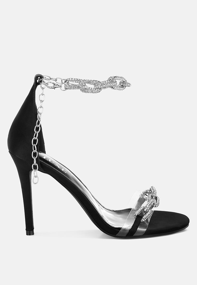 Rabenda Rhinestones Chain Stiletto Sandals-5